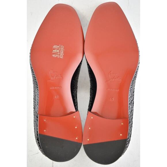 Christian Louboutin Mens Dandelion Flat Black Paillette Scallops Dress Loafer 40 main image 7
